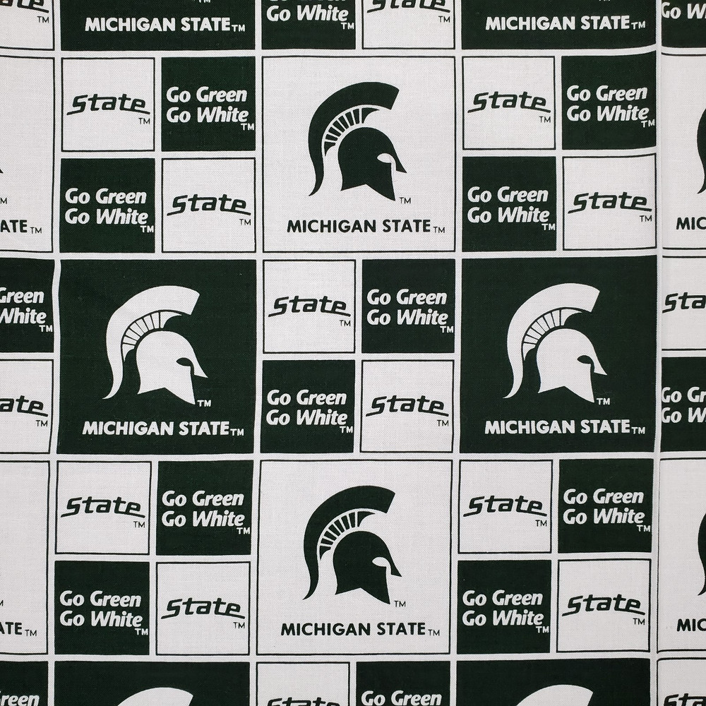 Michigan State Spartans Fabric Go Green 65 x 41 Precut
