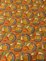 Seasonal – Fall Turkeys (Fun) – 100% Cotton Fabric (1/2 Yard Units)