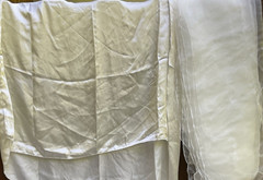Off White Satin Mesh/Net and Lace For Doll Cloths Crafts Slow Stitch Vintage