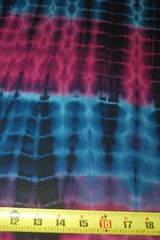 Tie-Dye Rayon Spandex Jersey Knit Fabric Beautiful Stretch knit Teal Plum 9 oz