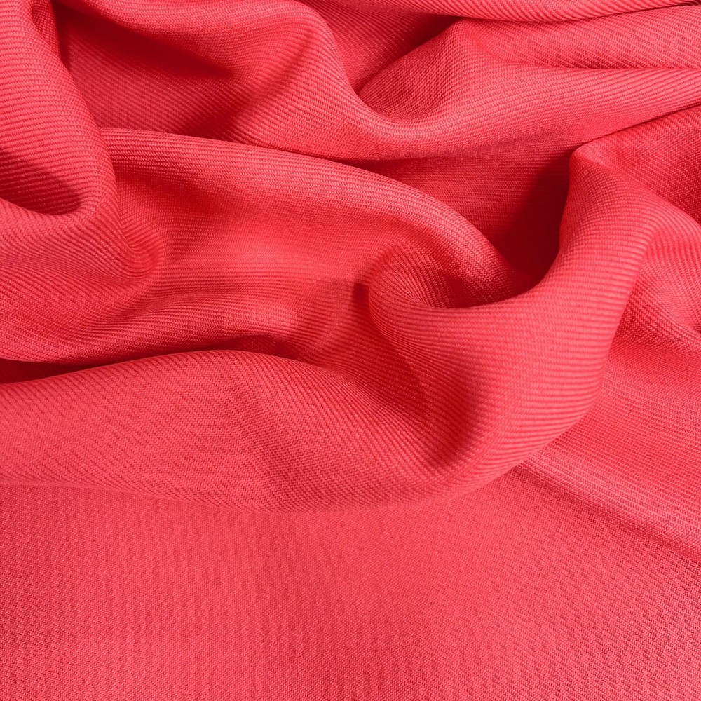 Delaney CORAL Polyester Gabardine Fabric for Skirts, Suits, Overcoats, Trousers