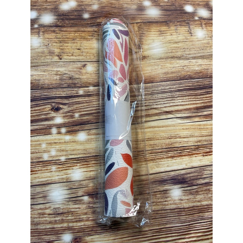 Abstract Botanical Print Faux Vinyl Roll Multicolor Pebbled Craft Sheet NEW