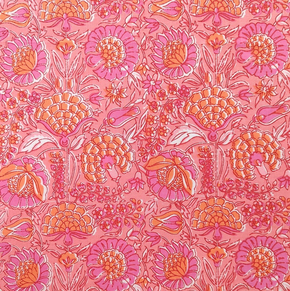 Hand Block Print Fabric by The Yard – PRECUT 3 Yard 42 Inch Width – 100% Cott…