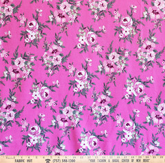 Liverpool Knit Floral Print on Pink 58″ Fabric by the Yard