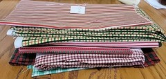 Vintage Lot Christmas Fabric Plaids Stripes Checks. 4+ yards
