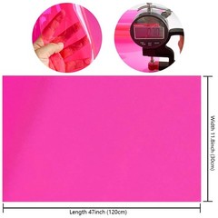 ONEART | Deep Pink Transparent Leather Vinyl, 30 Gauge Solid Color See-Throug…