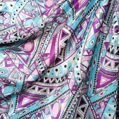 58” Wide By Yards Geometric Patchwork Charmeuse Lining Silky Satin Fabric