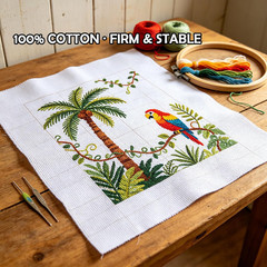 13 Mesh Cotton Evenweave Fabric for Canvas, 19 X 20 Inch (13 Mesh)