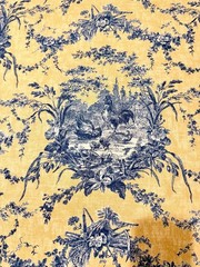 Vintage Waverly La Petite Ferme Toile French Country Farmhouse cottagecore