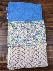 Lot of Fabric, floral, blue and white, 1lb 9oz