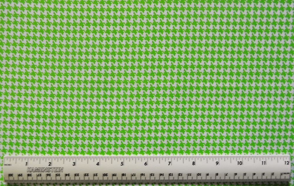 1/4 yard cotton quilt fabric Happy Houndstooth Lime Green home decor crafts