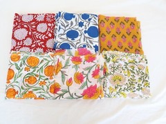 100 Pcs Indian Hand Block Print Cotton Fabric Cut Pieces | Fabric for Patchwork