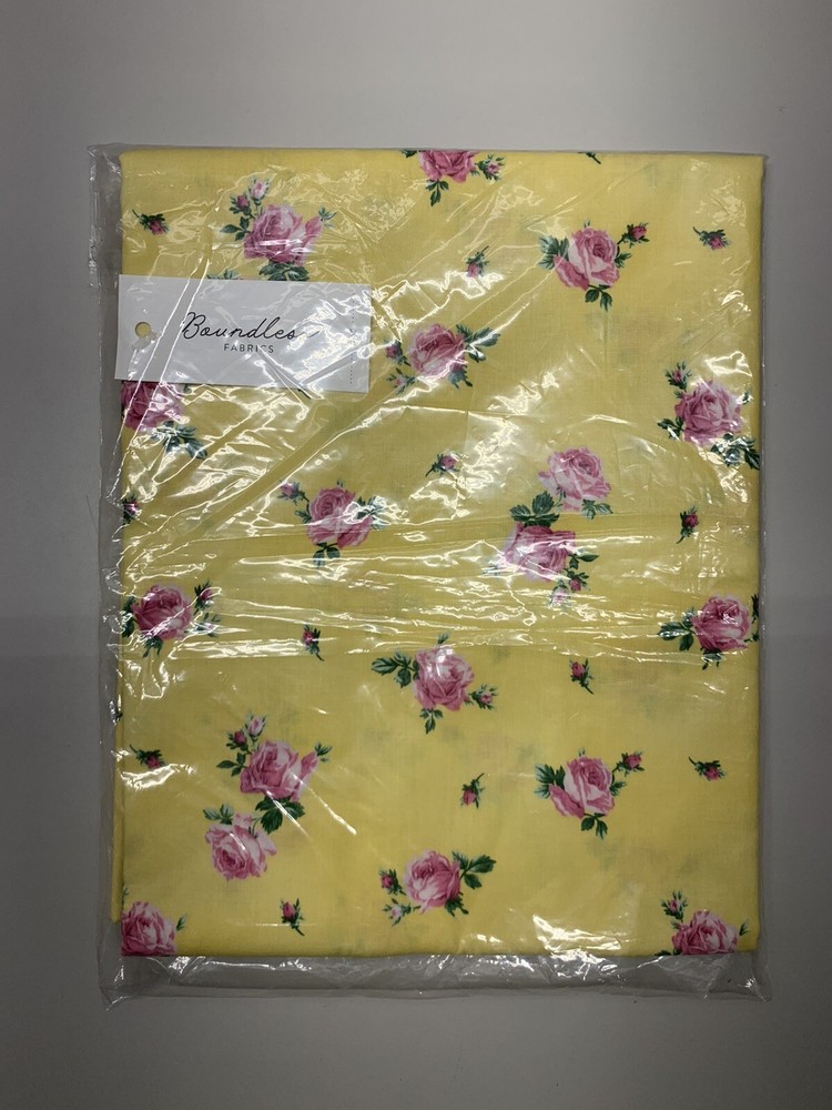 Boundless Fabric Rosette Floral Yellow 2 Yards