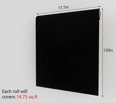 Decotalk Black Felt Fabric Self Adhesive Sheets for 17.7″ x 120″,