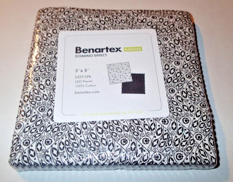 BENARTEX KANVAS COTTON FABRIC ~ DOMINO EFFECT ~ 5″ X 5″ PACK ~ 42 PIECES *NEW