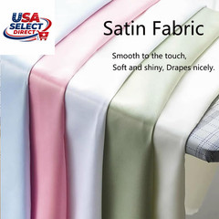 Black Satin Fabric 10 Yards 60 Inch Wide Polyester for Crafts Sewing