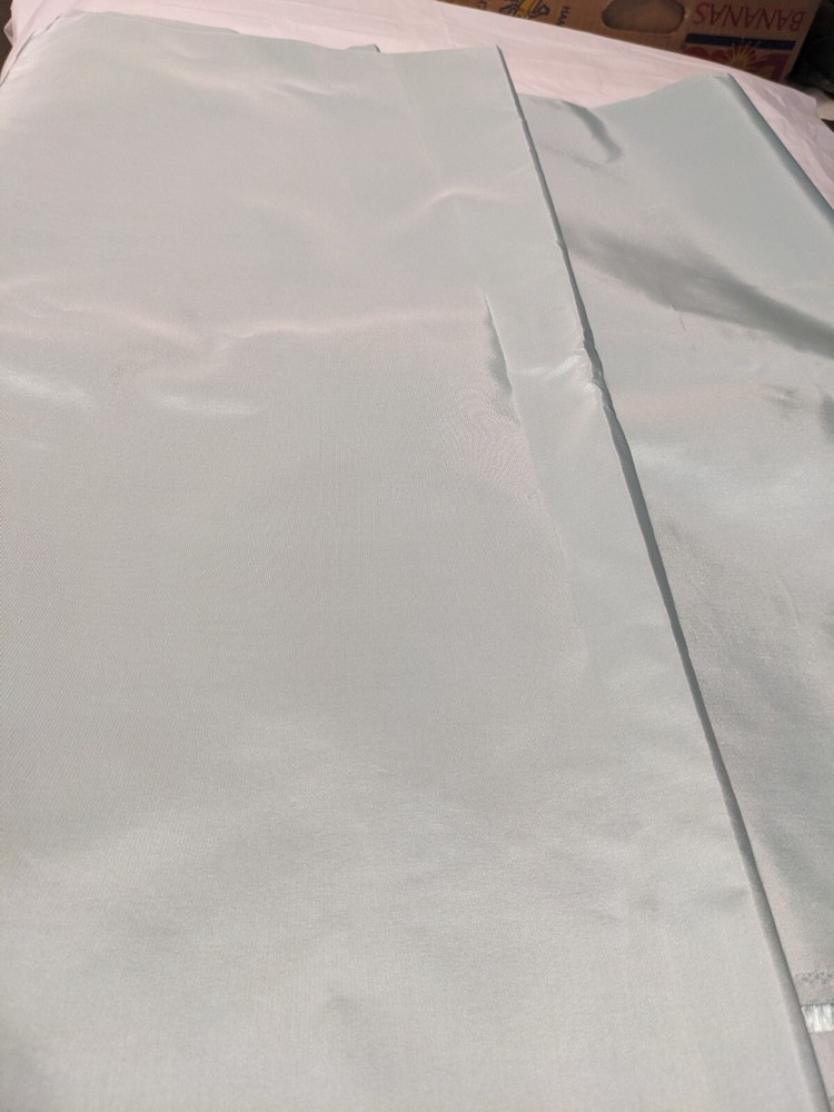 Low Sheen Satin Fabric, Light Aqua Colored, 5 1/2 Yards. 