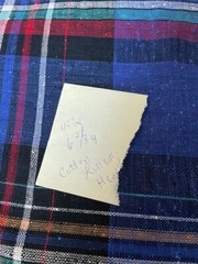 Blue/White/Red/Black plaid Heavy Linen/ Cotton Remnant 45″ x 6 2/3yd.