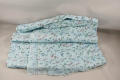 Blue Floral Flower Fabric 30″x30″ Material Scrap Remnant Red Green