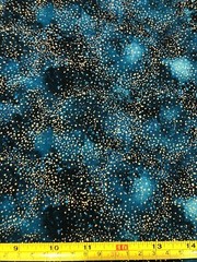 Tina Scrap 9″x21″ Cosmo Metallic Star Turquoise Space Sky Galaxy Fabric COTTON