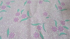 Vtg JO-ANN FABRICS MISS LUCY Quilt Sew Craft Fabric PURPLE/GREEN Floral Print