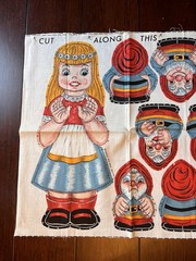 RARE vintage cut-and-sew fabric panel Snow White 15”and the Seven Dwarfs 5”