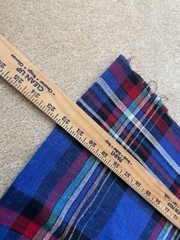 Blue/White/Red/Black plaid Heavy Linen/ Cotton Remnant 45″ x 6 2/3yd.