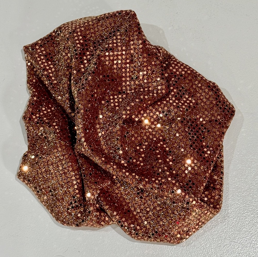 Vintage 1990s Rose Gold Sequined Fabric, 1 3/8 yards
