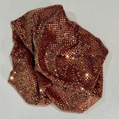 Vintage 1990s Rose Gold Sequined Fabric, 1 3/8 yards