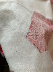 1960s Vtg Patchwork Jeans Denim Patchwork Linen Fabric 45×46” AMAZING Quality