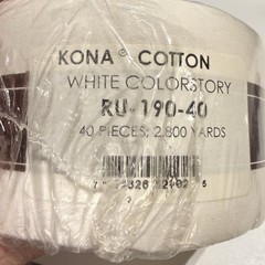 Kona Cotton Quilting Roll-Up Jelly Roll 2 1/2″ 2.800 yd NIP White RU-190-40