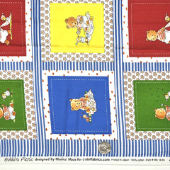 Bobbi’s Picnic Monica Maas Stof 16-65 Faux Patchwork Panels Blocks Fabric 1.4 YD