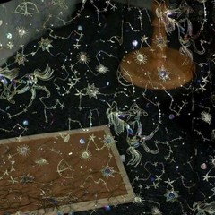 Colorful Sequins Stars Unicorn Lace Fabric Wedding Constellation Lace Fabric 1YD