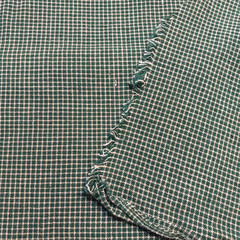 Dark Green Cream Woven Tiny Check Homespun Cottage Core Soft Cotton 1.8 Yard