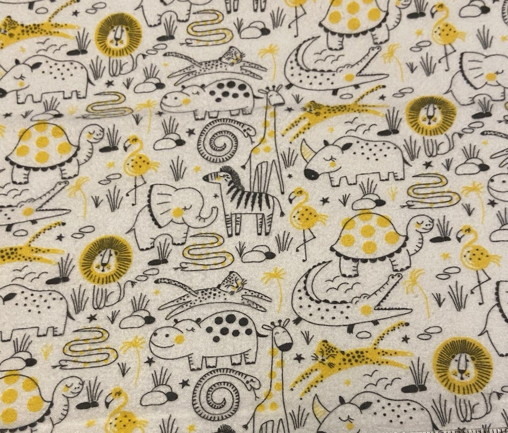 Safari Animals-Super Snuggle Flannel Fabric Approx. 36W (1yard) X 42” L-