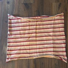 Vintage 22″x51″ Diameter Striped Orange Red Beige White Silver Knit Fabric Tube