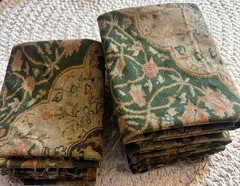 RALPH LAUREN HOME RUTHERFORD PARK TAPESTRY RUG FABRIC ~ 12 PILLOW SQUARES