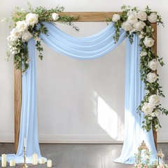 Wedding Arch Draping Fabric White Sheer Chiffon Curtain Drape Decor 29×216