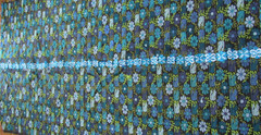 Blue Floral Squirrel Jacquard Tapestry Upholstery Fabric Embroidery 2.19 yds MCM