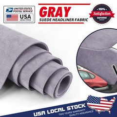 L-Gray Headliner Material Suede Fabric Car Roof Liner Replace Upholstery 98″x60″
