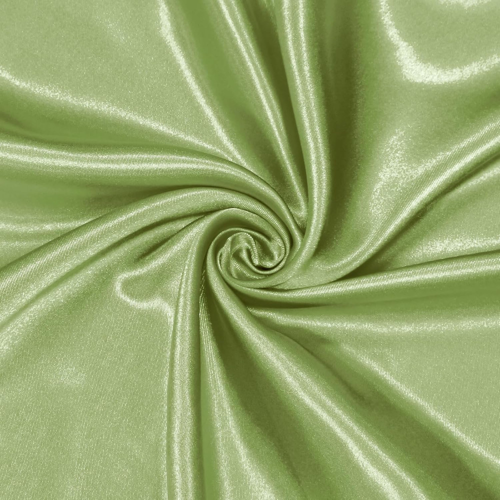 Sage Green Satin Fabric by the Yard, 5 Yards X 58 Inch Charmeuse Satin Fabric Si