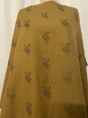 All Cotton Damask Mustard Gold Textured Floral Rose Fabric 1 Yard 16″ Long 48″ W