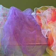 Vintage Sheer Nylon Chiffon Head Scarf Lot 4 Ombre Pastel Bouffant Retro