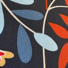 Fabric Ikea Inga Leo 2014 Home Decor Floral Large Print on Black Sweden