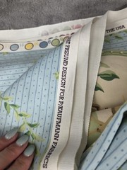 P Kaufmann Pat Freund La Menagerie Fabric Blue Camel Lion Monkey 2.6 Yards 55W
