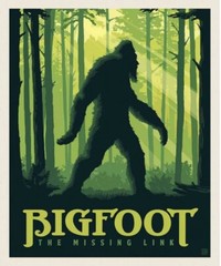 36″ X 44″ Panel Bigfoot Legends The Missing Link Cotton Fabric Panel D469.40