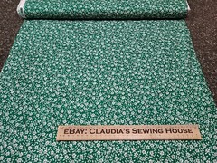 Ozark Calicos BTY Fabri-Quilt Ivory Floral on Green