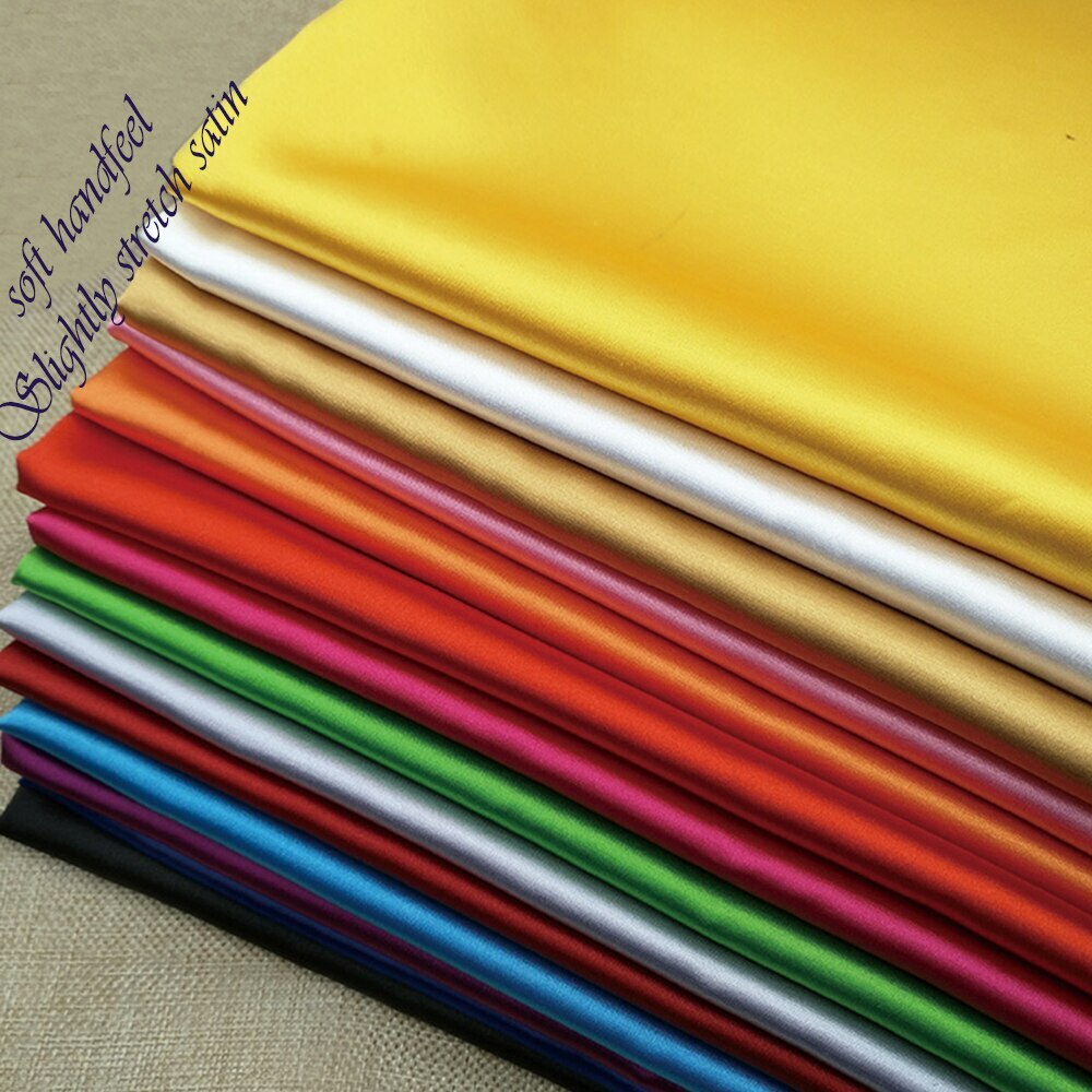 1 yard X 1.48 meter Slightly Stretch Satin Material Charmeuse Fabric