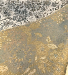 Swavelle Happy Note Blue Stone Floral Chenille Upholstery Fabric By The Yard