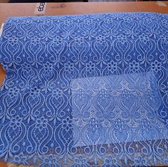 Powder Blue Lace Corded Fabric Special Occasion Netting Padded 52 Inches Wide